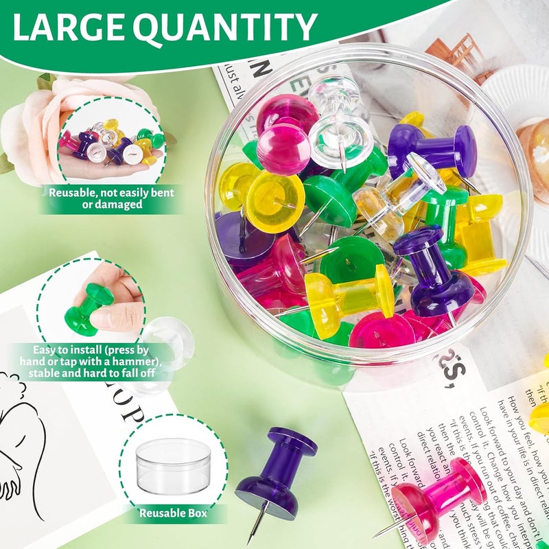 DANRONG 30 PCS Jumbo Push Pins for Bulletin Board, Large Thumb Tacks for Wall, 1.81 Inch, Giant Colored Thumbtacks, Pin Tacks for Cork Board Hanging Maps Photos Posters Calendar,Office School Supplies - Image 4